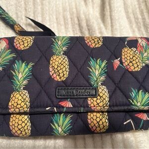 Vera Bradley Pineapple Print Clutch - Black and Yellow